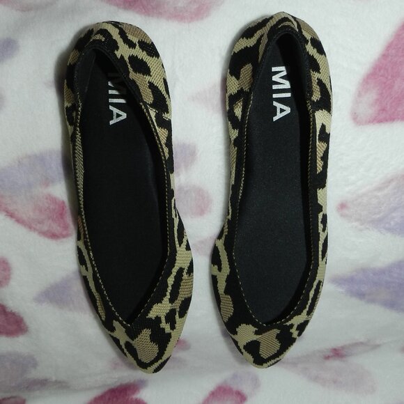 Mia KERRI Women's Leopard Knit Pointed Toe Flats🆕📦⌚🏃🏻💨⚡🚚 - Picture 5 of 15